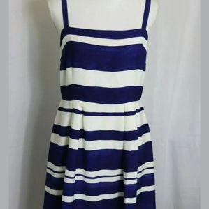 Ann Taylor LOFT Blue & White Nautical Striped Fit
